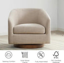 CHITA Swivel Accent Chair, FSC Certified Upholstered Fabric Barrel Chair for Living Room, Fully Assembled, Flax Beige by CozyNest Decor