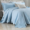 MarCielo 3-Piece 100% Cotton Oversized Bedspread Lightweight Quilt Coverlet Embroidery Farmhouse Bedding Set (TK Light Blue, Oversized King (118"x106")) by CozyNest Decor
