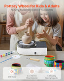 VEVOR Mini Pottery Wheel For Kids and Beginners, 6” Turntable, Two-way Rotation, Adjustable Speed, Complete Pottery Set with Clay Art Supplies Sculpting Tools, Craft Gifts for Kids Teens Adults, White by TinyTreasures Baby Boutique