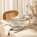 Ceramic Dinnerware Set, 12-Piece Service for 4, Soup Bowls (31.5 oz), Salad Plates (7.5"), Dinner Plates (10.5"), Round, Microwave and Dishwasher Safe, White, Cambridge Classics by CozyNest Decor