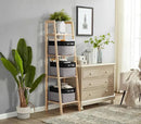 DECOMOMO Storage Baskets for Shelves - Fabric Closet Organizers and Storage Bins, Perfect Baskets for Organizing Closet Toys Nursery (Grey and Black, Large - 4 Pack) by CozyNest Decor