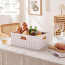 OIAHOMY Wicker Basket, Paper Shelf Basket with Built-in Handles, Rectangular Wicker Storage Bin for Pantry, Shelves, 1 Pack-White by TinyTreasures Baby Boutique