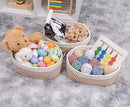Shelf Storage Baskets for Organizing|Decorative Basket for Closet Storage|Toy Baskets&Bins|Small Woven Rope Baskets-13x8.66x5.11’’,Durable&Stylish,Oval 3 Packs Off White&Mixed Camel by TinyTreasures Baby Boutique