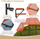 72'' Steel Rectangular Picnic Table for Outdoors, Expanded, Lifetime Picnic Table with Umbrella Hole, Heavy Duty Sturdy Commercial Picnic Tables for Garden Courtyard BBQ, Orange by GreenHaven Gardens