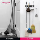 EXTRA GRIP Mop & Broom Holder Wall Mount - Wall Hanging Garden Tool & Utility Closet Organizer, Mop & Broom Hook, Broom Hanger Wall Mount, Mop Broom Organizer, Wall Mounted Broom Rack Mop Storage by CozyNest Decor