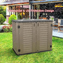 KINYING Outdoor Storage Shed - Horizontal Storage Cabinet Waterproof for Garden, Patio, Backyard, Storage Box for Easy Storage of Garbage Cans, Tools, Lawn Mower, 35 Cubic Feet,Dark Brown by GreenHaven Gardens