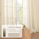 LAMIT Linen Curtains 84 Inches Long for Living Room, Bronze Grommet Linen Light Filtering Window Treatments Semi Sheer Modern Drapes for Bedroom,2 Panels Set 60 x 84 Inch, Beige by CozyNest Decor