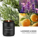 Scented Candles for Men | Lavender & Wood Candle - Candle for Men, Manly Candles for Home Scented, Man Gifts for Him/Friend, 7oz Black Jar by CozyNest Decor