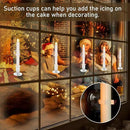 8 Pack Christmas Window Candles, Battery Operated with Timer Remote, LED with Candle Holders Suction Cups, Flickering for Christmas Decorations, Silver by GreenHaven Gardens