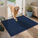 JSEI Entryway Rugs Doormat 32"x48", Non-Slip Dirt Trapper Door Mats Indoor, Washable Absorbent and Stain Resist Welcome Floor Mat for Front Door, Dog Door Mat, Muddy Wet Shoes & Paws, Navy Blue by CozyNest Decor