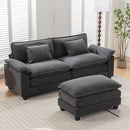URRED Modular Sectional Sofa Comfy Cloud Couch, Modern Velvet Sofa Sleeper Deep Seat Couches with Ottoman/Pillows for Living Room (Dark Gray, 82.6''- L Shape) by CozyNest Decor