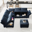 Belffin Modular Sectional Sofa with Storage Seats Velvet L Shaped Corner Couch Convertible Sectional Sofa with Chaise (Blue, L Shape-1)… by CozyNest Decor