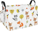 FANKANG Storage Bins, Nursery Hamper Canvas Laundry Basket Foldable with Waterproof PE Coating Large Storage Baskets for Kids Boys and Girls, Office, Bedroom, Clothes,Toys(Rec-deer） by TinyTreasures Baby Boutique