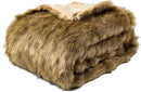 BATTILO HOME Golden Faux Fur Throw Blanket for Couch Sofa, Long Pile Fur Blankets and Throws, Elegant, Fluffy Thick Warm Heavyweight Fur Blanket Reversible to Plush Velvet, 50"x60" by CozyNest Decor