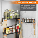 Spice Rack Wall Mounted 2 Pack, Space-Saving Spice Organizer for Spice Jars and Seasonings,Screw or Adhesive Hanging Spice Rack Organizer for Your Kitchen Cabinet,or Pantry Door by CozyNest Decor