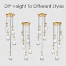 5-Light Raindrop Pendant Light Fixtures, Brass Glass Pendant Lighting, Teardrops Modern Hanging Light for Entryway Foyer Kitchen Island Dining Living Room Hallway by CozyNest Decor