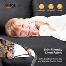 VINGLI 47" Small Couch, Linen Loveseat Sofa Black Mini Couch Mid Century Modern Decor Love Seat for Small Spaces Living Room, Bedroom, Play Room by CozyNest Decor
