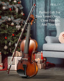 Fesley Violin Fiddle Full Set: 4/4 Matt Violin Kit for Beginners, Acoustic Violin with Hard Case, Solidwood Hand Made Starter Kit with Bow, Rosin, Shoulder Rest, Tuner, Extra Strings by TinyTreasures Baby Boutique