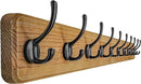 Dseap Coat Rack Wall: 38-1/4" Long, Patented, Heavy-Duty, 10-Double-Hooks Wooden Wall Mounted Coat Rack Coat Hanger Hook Rail for Winter Coats Hat Jacket Clothing, Weathered Brown by CozyNest Decor