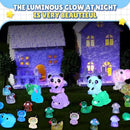 Luminous Mini Resin Animals - 130 Pcs Tiny Animals Mini Ducks Tortoise Rabbit Panda Mushroom Fruits Seashells Set Figurines Glow in The Dark Garden Miniatures Fairy Garden Accessories by GreenHaven Gardens