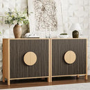 65 Inch TV Stand, Mid Century Modern Entertainment Center with Storage Cabinets & Adjustable Shelves, Media Console TV Credenza for Living Room, Dining Room, Hallway, Walnut by CozyNest Decor