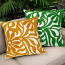 Alysheer Farmhouse Floral Leaves Embroidered Decorative Throw Pillow Cover 18x18 inches, Boho Tufted Flowers Embroidery Pattern Chic Cotton Cushion Case for Couch Bed Sofa Living Room(Mustard Yellow) by CozyNest Decor