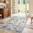 OJIA Jungle Print Washable Area Rugs 5x7, Soft Modern Rugs for Living Room Ultra-Thin Non-Shedding Bedroom Rug, Stain Resistant Neutral Area Rug Large Carpet for Dining Room Kids Nursery Playroom by CozyNest Decor