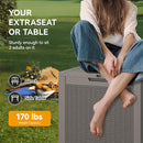 KAMABOKO 31 Gallon Outdoor Storage Box, Resin Deck Boxes Indoor and outdoor, Waterproof Storage Box Lockable Lid for Garden Tools, Package Delivery, Pool Supplies, Patio Cushions, Grey by CozyNest Decor