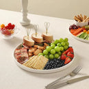 3 Packs Serving Platters, Large Serving Tray, Round Platters for Serving Food, Food Tray for Veggie Fruit Snack Dessert Cheese, White Ceramic Serving Trays for Party, Entertaining, 12.8”/10.8”/8.8” by CozyNest Decor