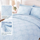 Queen Comforter Set with Sheets for Girls-7 Pieces Queen Bedding Sets with Light Blue Comforter, Sheets, Pillowcases & Shams for Kids (Light Blue Bow Knot, 90" X 90") by TinyTreasures Baby Boutique