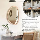 Irregular Wood Frame Boho Mirror - Large Wall Mounted Accent, Asymmetrical, Modern Aesthetic Wall Decor for Bedroom, Entryway, Living Room, Bathroom (Natural) by CozyNest Decor