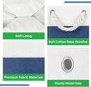 Bidtakay Extra Large Storage Baskets for Shelves 3 Pack Fabric Storage Bins for Organizing Linen Collapsible Organizer for Closet-White&Blue by TinyTreasures Baby Boutique