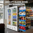 30.5 Cu.ft. Commercial Refrigerators 2 Glass Door Commercial Beverage Refrigerators Upright Display Cooler with Soft LED Light and 10 Adjustable Shelves for Restaurant Grocery Stores Home by CozyNest Decor