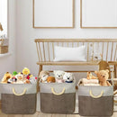 SIMPLE HOUSEWARE Fabric Storage Cubes, 13" x 13" Storage Bin, 3 Pack, Brown by CozyNest Decor