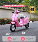 Kids Motorcycle, 2 Wheel Electric Motorcycle for Girls Ages 8-14, 24V Ride on Toys with Music, Story, Headlight, 3 Speed Options, Up to 60min Ride Time, for Riders up to 143 lbs, Easy Assemble, Pink by TinyTreasures Baby Boutique