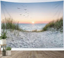 HVEST Ocean Beach Tapestry Wall Hanging, Sunset Seabird and Beach with Grass Wall Tapestry Natural Landscape Tapestries for Bedroom Living Room Dorm Decoration, 60x40 Inches by CozyNest Decor