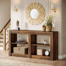 Tribesigns 59-Inch Farmhouse Entryway Table, 3-Tier Console Tables for Living Room, Wood Console Behind Couch for Living Room, Hallway, Foyer, Rustic Brown by CozyNest Decor