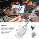 grilljoy 8PCS BBQ Grill Tools Set with Extra Thick Stainless Steel Spatula, Fork, Tongs & Cleaning Brush - Complete Barbecue Accessories Kit with Portable Bag - Perfect Grill Gifts for Men Black by GreenHaven Gardens