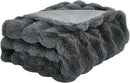 DREAMNINE Large Soft Thick Fuzzy Bubble Faux Rabbit Fur Bed Blanket Queen Size 80" x 90",Reversible Gray Plush Big Warm Shaggy Fluffy Blankets for Sofa, Solid Luxury Cozy Cute Bumpy Furry Blanket,Grey by CozyNest Decor