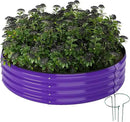 Galvanized Metal Planter Round Raised Garden Bed Kit for Gardening Outdoor，2x2x1ft Grow Garden Box Raised Flower Bed，Round Galvanized Planter Outdoor Metal Fire Pit Ring by GreenHaven Gardens