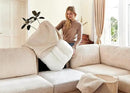 Nolany Sectional Couch with Storage Ottoman, U Shape Sectional Sofa with Chaise, Corduroy Modular Sectional Couches for Living Room, Beige by CozyNest Decor