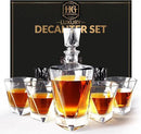 Whiskey Decanter Set for Men with 4 Glasses For Whisky, Bourbon, Rum, Scotch, Crystal Clear Decanter Sets - Whiskey Gifts for Men Dad Him by CozyNest Decor