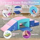 SURPCOS Crawl and Climb Foam Play Set, 6 Pcs Climbing Toys for Toddlers 1-3, Climb and Crawl Activity Playset, Soft Play Equipment Crawling and Sliding (Blue&Pink) 6 peices by TinyTreasures Baby Boutique