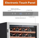 Ca'Lefort 24 Inch Wine Fridge, 54 Bottle Wine Cooler Refrigerator, 40-65°F Wine Refrigerator Glass Door, 3 LED Wine Fridge, Built-in or Freestanding Wine Fridge for Home/Bar/Kitchen (5.65 cu.ft) by CozyNest Decor