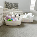 NaturalCozy 5-Piece Rectangle Storage Basket Set- Natural Cotton Rope Woven Baskets for Organizing! Small Basket for Montessori, Baby Nursery, Dog Toy Baskets, Cat Toy Box, Bathroom Organization Bin by TinyTreasures Baby Boutique