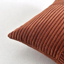 Fancy Homi 2 Packs Rust Lumbar Decorative Throw Pillow Covers 16x32 Inch for Couch Bed Sofa, Rustic Farmhouse Boho Home Decor, Soft Striped Corduroy Rectangle Accent Terracotta Cushion Case 40x80 cm by CozyNest Decor