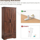 72" Tall Wood Storage Cabinet, Farmhouse Kitchen Pantry Cabinet with Adjustable Shelves & Drawer & Barn Doors, Versatile Storage for Kitchen, Dining Room, Bathroom, Brown by CozyNest Decor