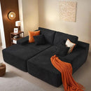 ovios 81" Oversized Sectional Double Lounge Chaise with Cloud Plush Sofa Bed, No Assembly Required, Fluffy Modern Sleeper Loveseat Chair for Indoor Living Room Bedroom Reading, Black (Corduroy Fabric) by CozyNest Decor