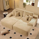 ovios 81" Oversized Sectional Double Lounge Chaise with Cloud Plush Sofa Bed, No Assembly Required, Fluffy Modern Sleeper Loveseat Chair for Indoor Living Room Bedroom Reading, Beige (Plush Fabric) by CozyNest Decor
