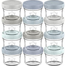 KeaBabies 12pk 4oz Glass Baby Food Containers with Lids - Leak-Proof, Microwavable Small Glass Jars, Baby Purees & Toddler Snack Storage Containers, BPA-Free, Dishwasher & Freezer Safe (Slate) by TinyTreasures Baby Boutique